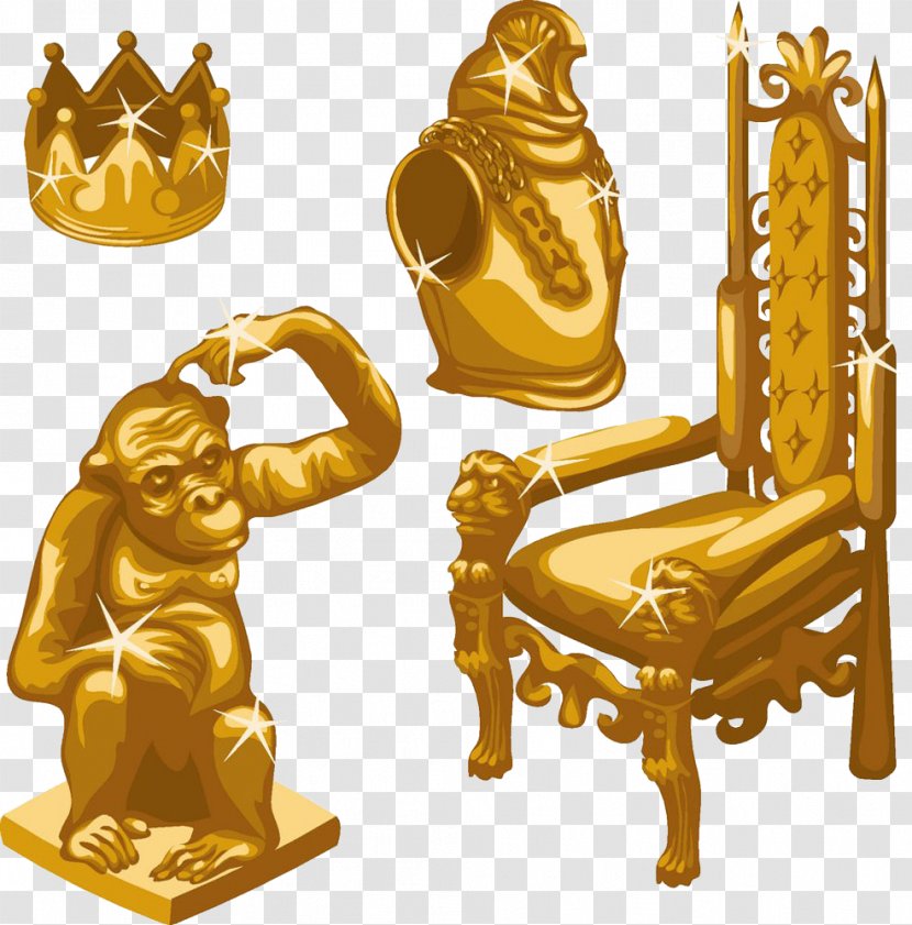 Throne Stock Illustration Royalty-free - Seat - Gold Crown Chair Image Transparent PNG