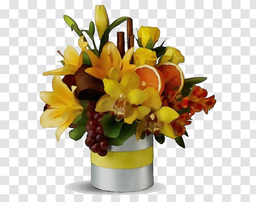 Watercolor Flower Background - Flowerpot - Cattleya Orchid Transparent PNG