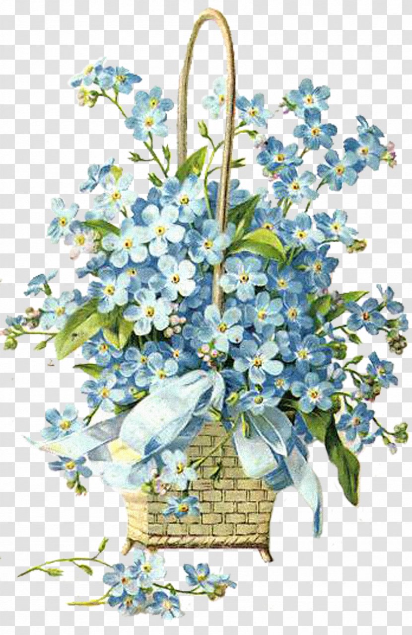Scorpion Grasses Flower Bokmxe4rke Vintage Clothing Clip Art - Yellow - Basket Blue Bouquet Transparent PNG