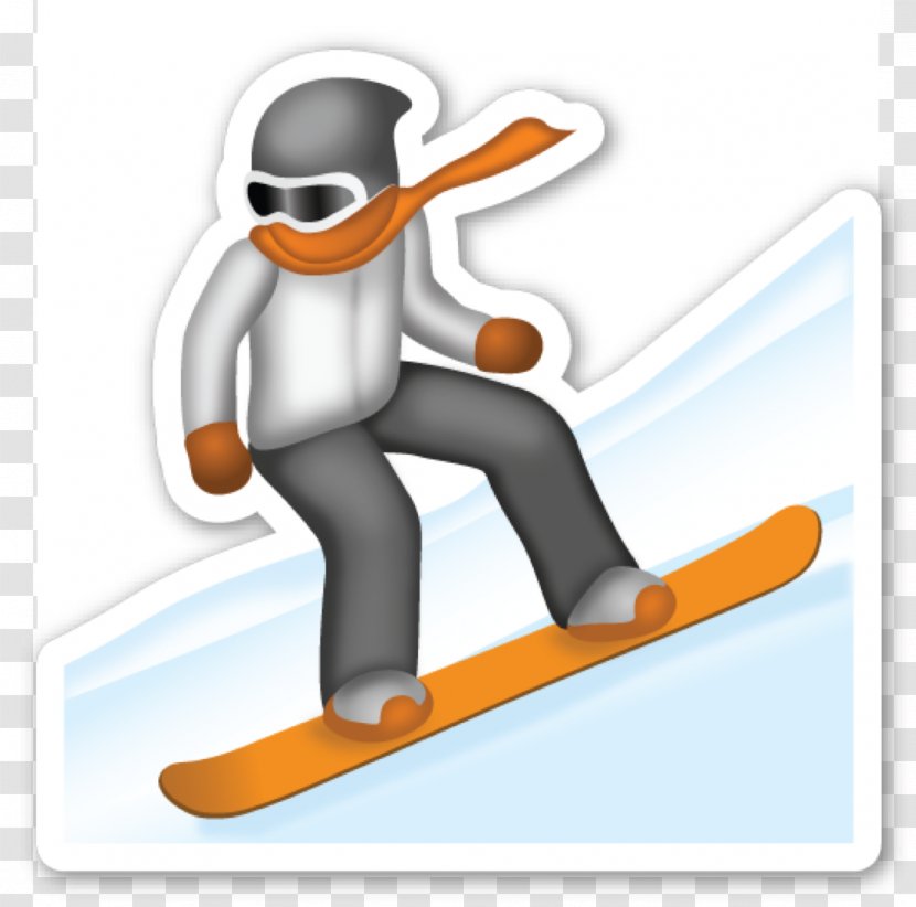 Emoji Skiing Sticker Snowboarding Sport - Text Messaging - Snowboard Transparent PNG
