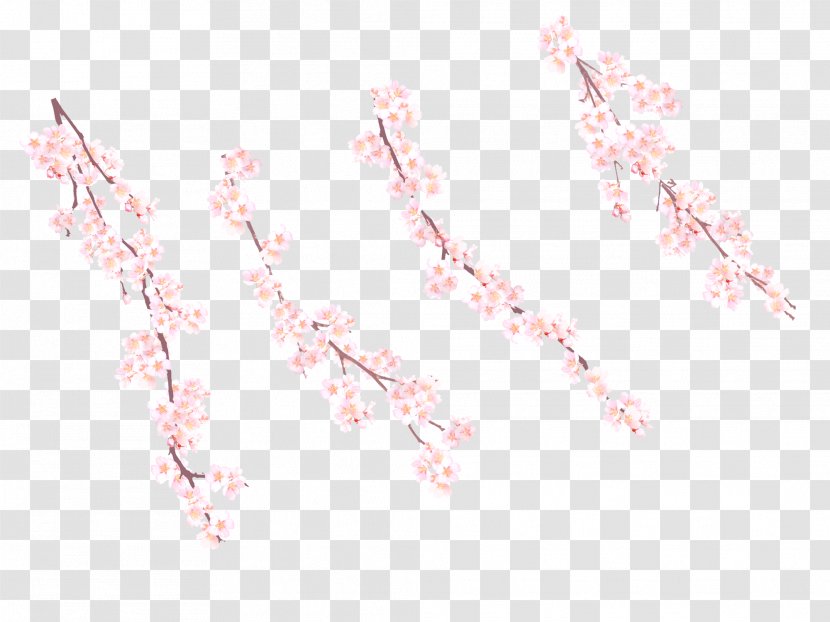 Pink Angle Petal Pattern - Cherry Blossoms Transparent PNG