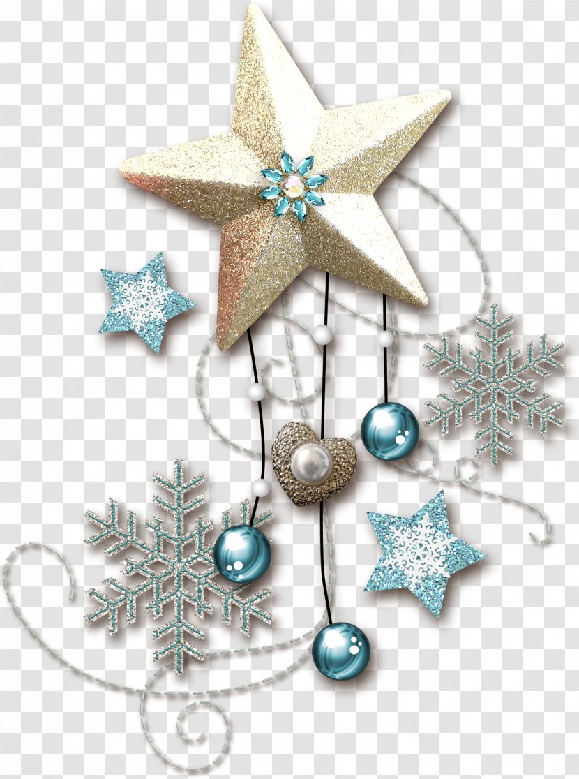 Christmas Ornament Toy New Year Tree Snowflake - Star Polygon - Earrings Transparent PNG