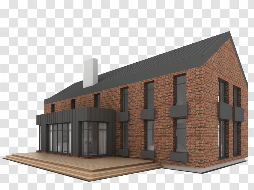 Architecture - Elevation - Brick House Transparent PNG
