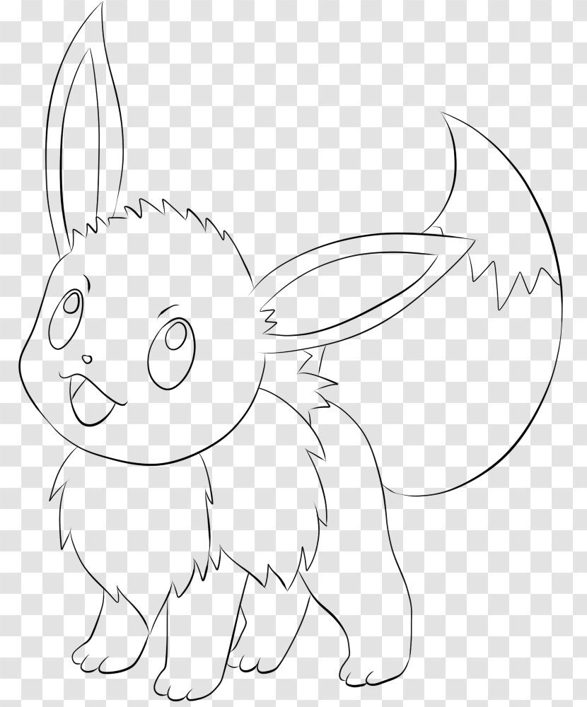Eevee Coloring Book Pikachu Pokémon Child - Wing - Lineart Transparent PNG