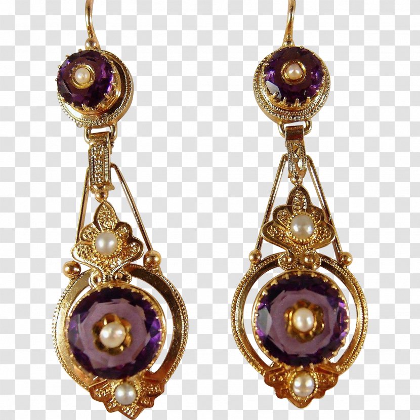 Earring Amethyst Victorian Era Jewellery Necklace - Fashion Accessory Transparent PNG