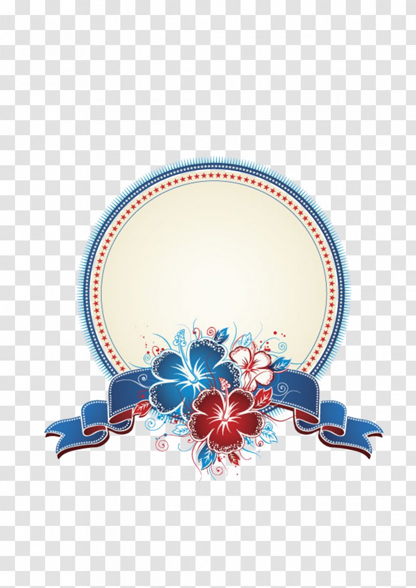 Picture Frame Flower Clip Art - Tableware - Blue Flowers Text Transparent PNG