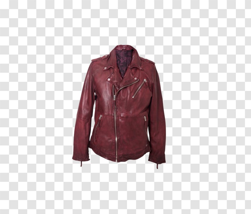 Leather Jacket Maroon Transparent PNG