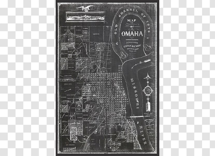 Poster Art Omaha White Canvas - Structure - Map Transparent PNG