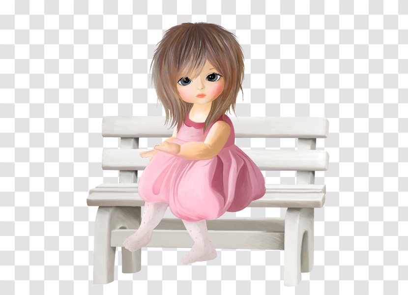 Brown Hair Doll Pink M - Flower - Good Morning Transparent PNG