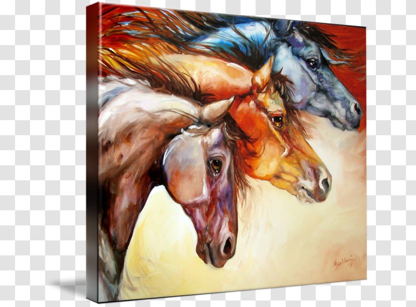 Watercolor Painting Canvas Horse Oil - Artist Transparent PNG