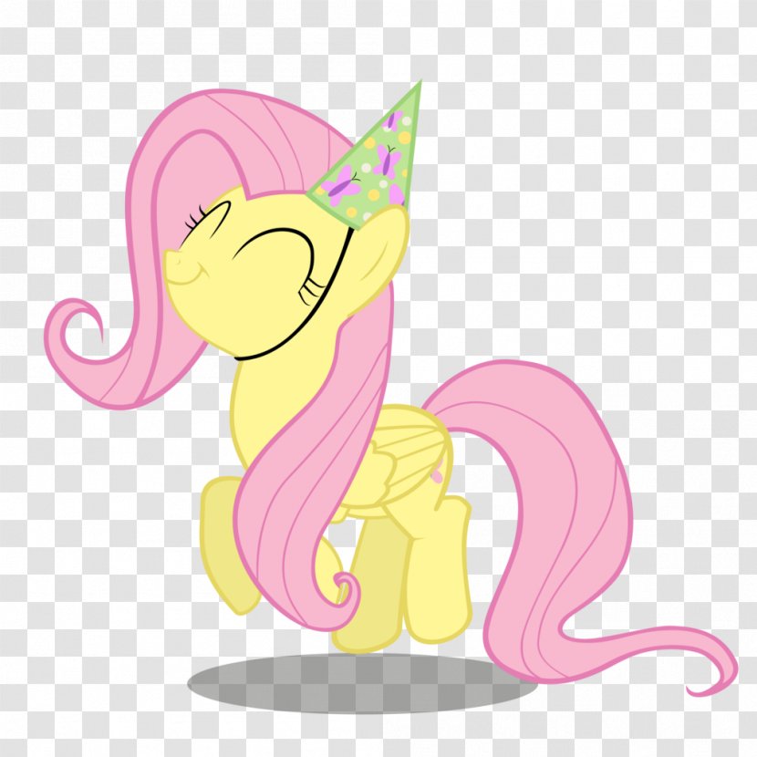 Fluttershy Party Hat Pinkie Pie Birthday - Horse Like Mammal Transparent PNG
