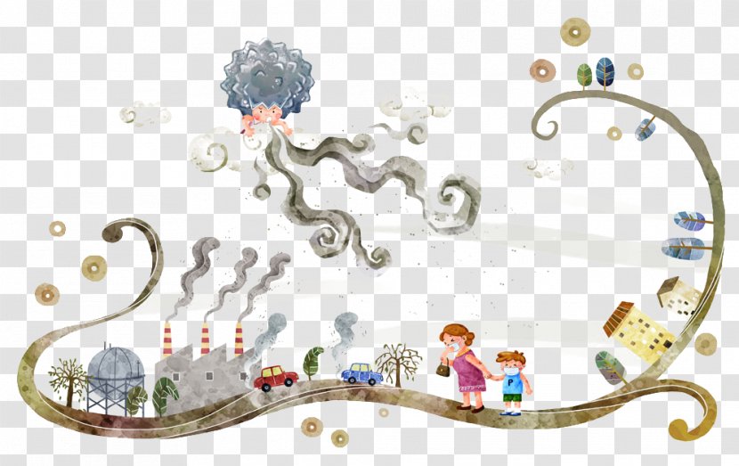 Smog Fog Cartoon Illustration - Dust - Hand-painted Stormy Weather Transparent PNG