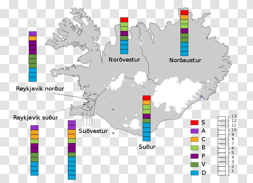 Map Image Icelandic Parliamentary Election, 2016 Blue Lagoon Language - Blank Transparent PNG