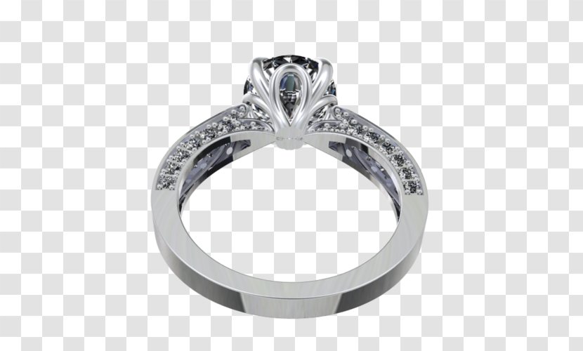 Wedding Ring Silver - Platinum - Model Transparent PNG