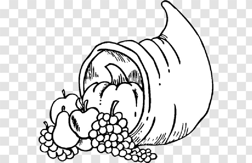 Coloring Book Thanksgiving Day Cornucopia Child Page - Heart Transparent PNG