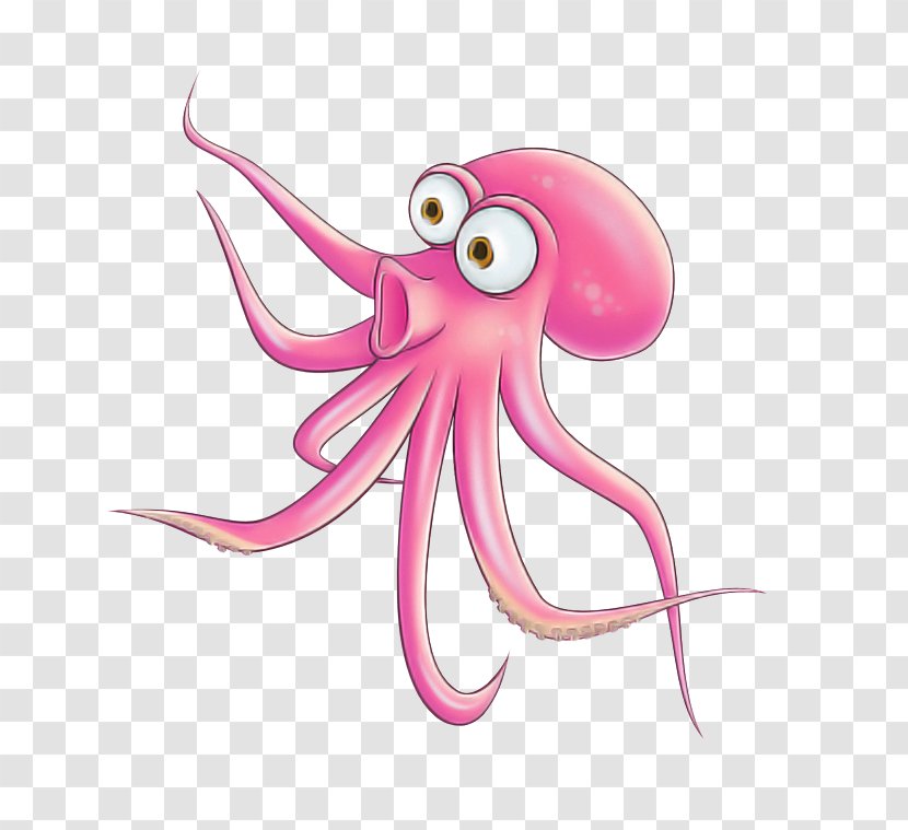 Octopus Giant Pacific Pink Marine Invertebrates - Cartoon Transparent PNG