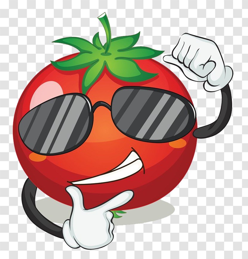 Tomato Vegetable Clip Art - Smile - Tomatoes Wear Glasses Transparent PNG