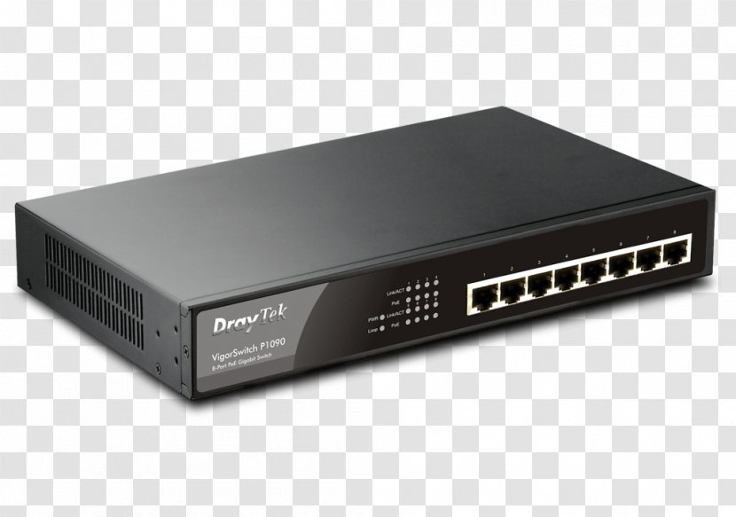 Network Switch Power Over Ethernet Router Gigabit DrayTek - Stereo Amplifier - Link Aggregation Transparent PNG