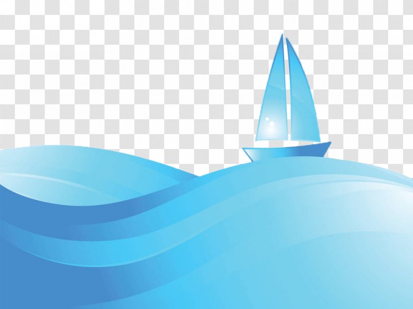 Sailing Ship - Blue Transparent PNG