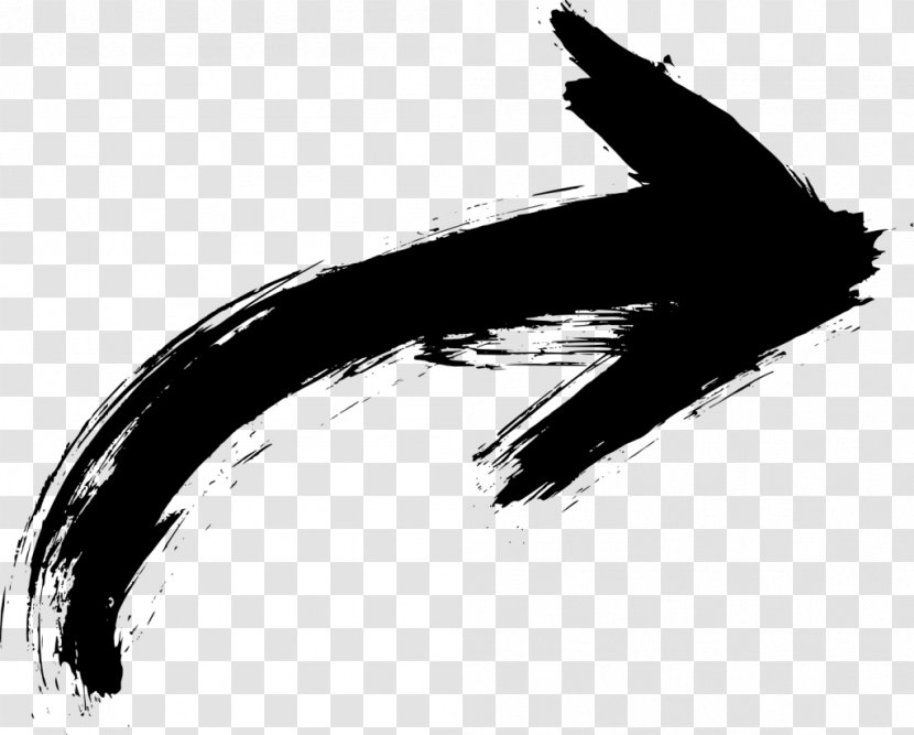Arrow Drawing - Black And White Transparent PNG