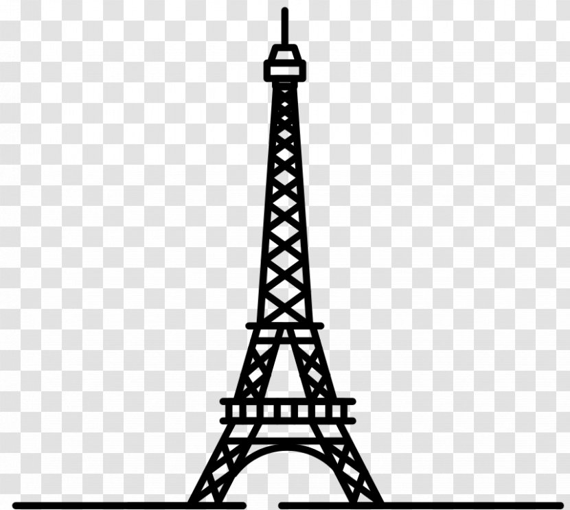 Eiffel Tower - Black And White Transparent PNG
