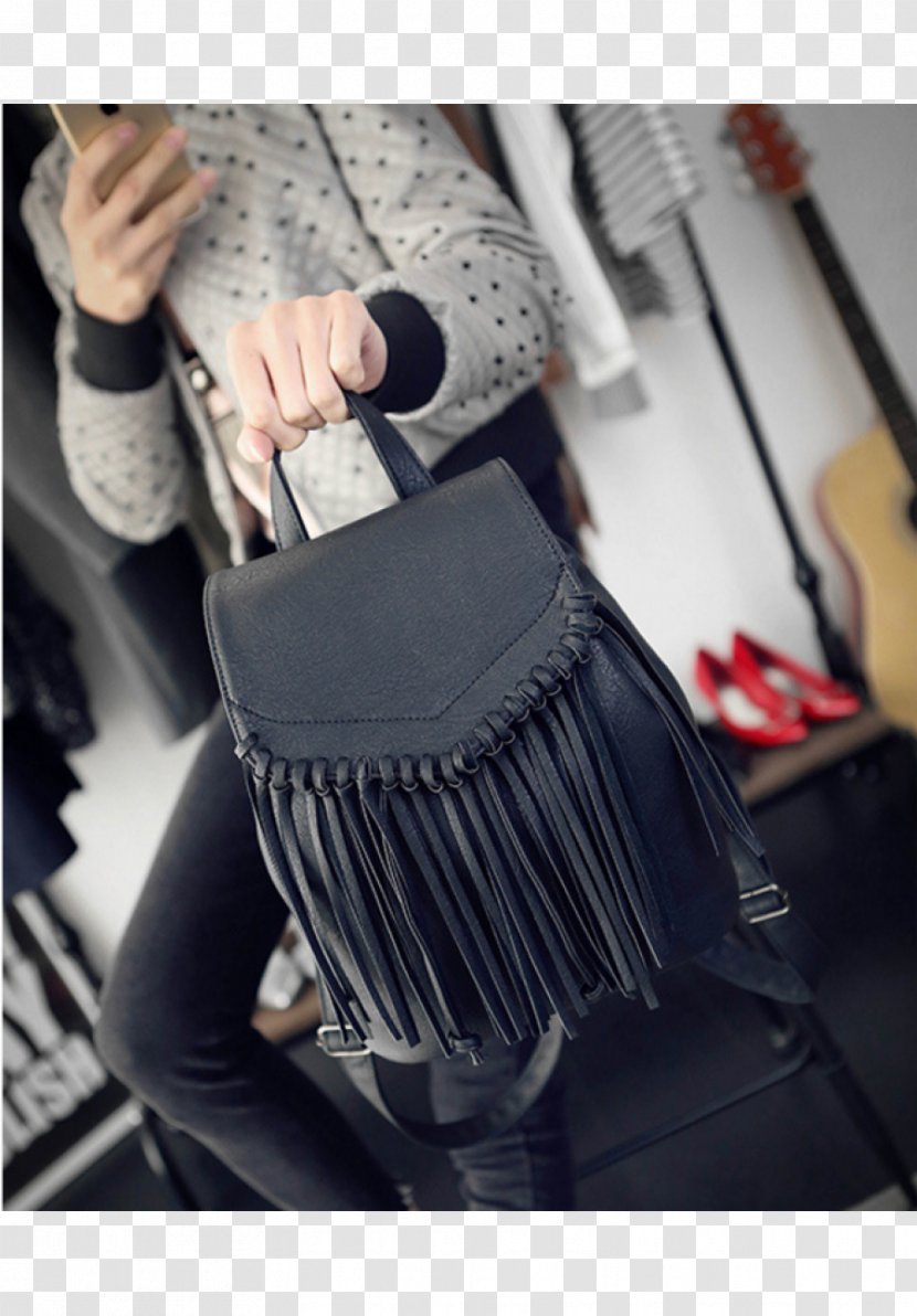 Handbag Backpack Leather Fringe Suede - Tassel - Schoolbag Transparent PNG