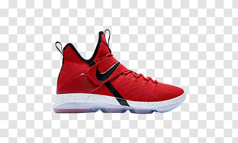 LeBron 14 University Red Nike Basketball Shoe Air Jordan - Carmine Transparent PNG
