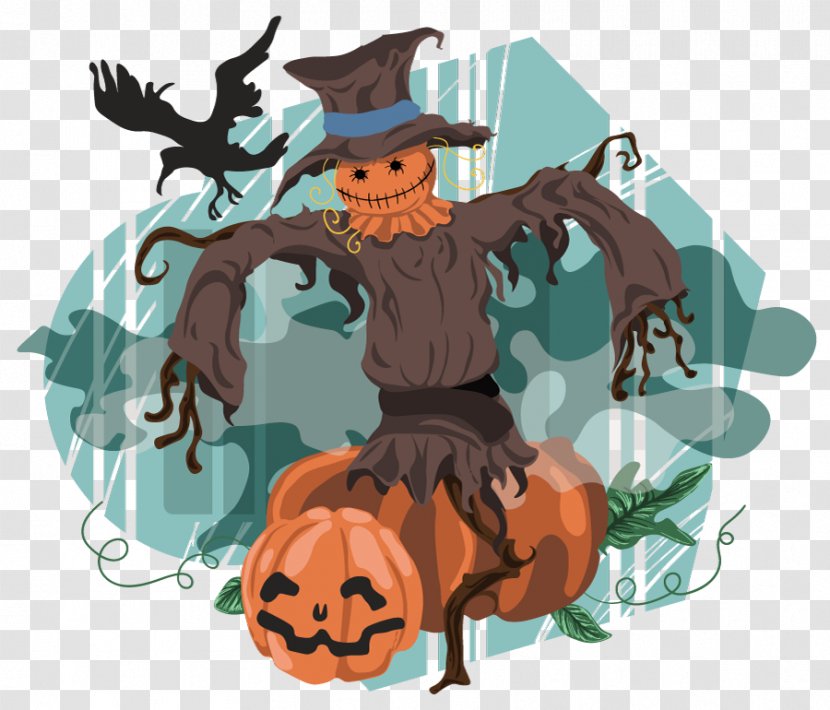 Halloween Scarecrow Jack-o'-lantern Clip Art - Cartoon Transparent PNG