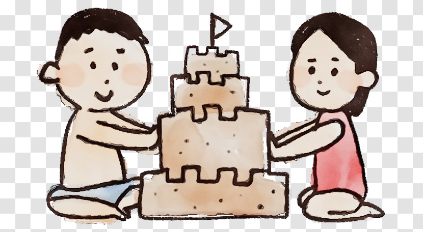 Cartoon Sharing Cake Cake Decorating Transparent PNG
