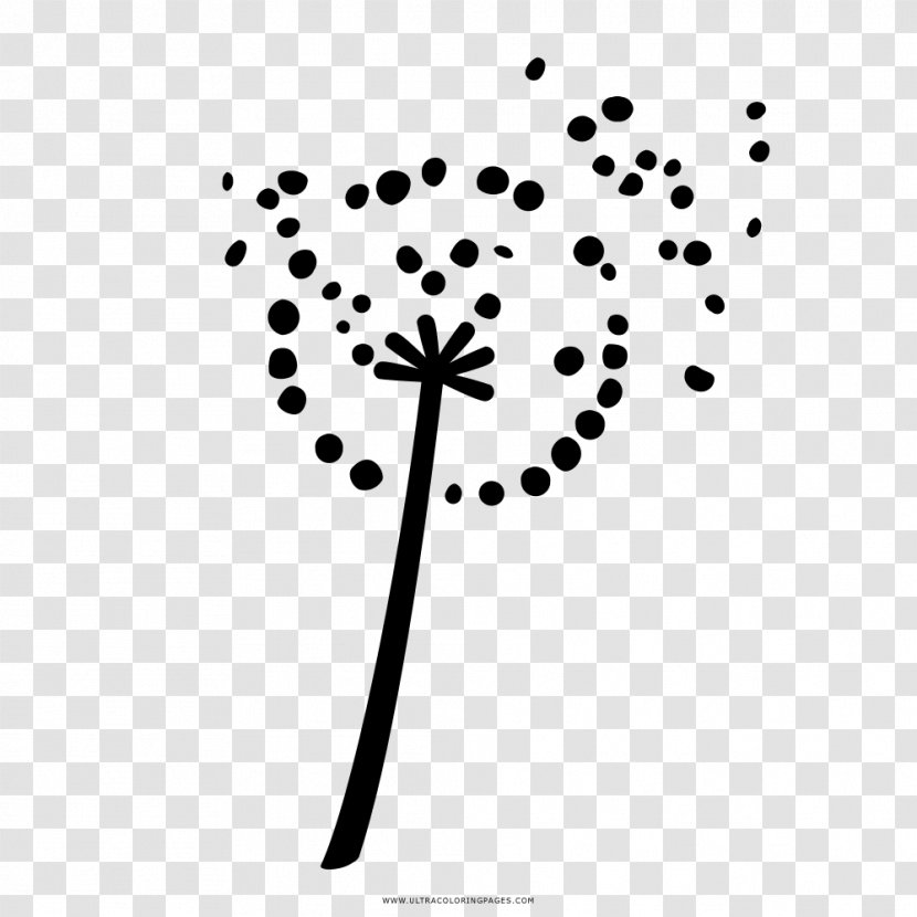 Coloring Book Drawing Common Dandelion Black And White - Love - Dente Transparent PNG