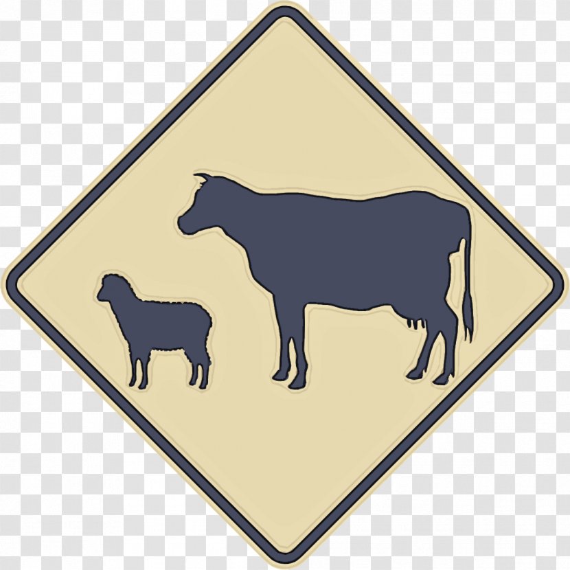 Rectangle Bovine Wildlife Sign Livestock - Cowgoat Family Transparent PNG