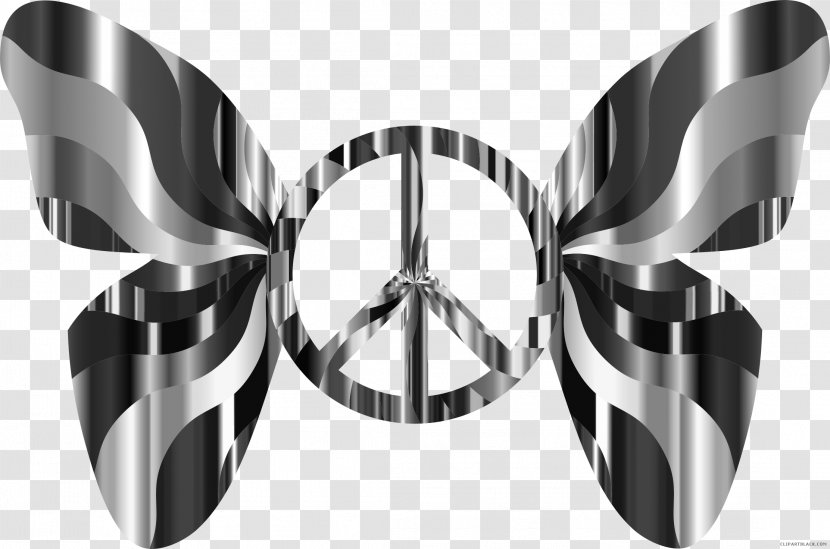 Black And White Flower - Peace Symbols - Metal Wheel Transparent PNG