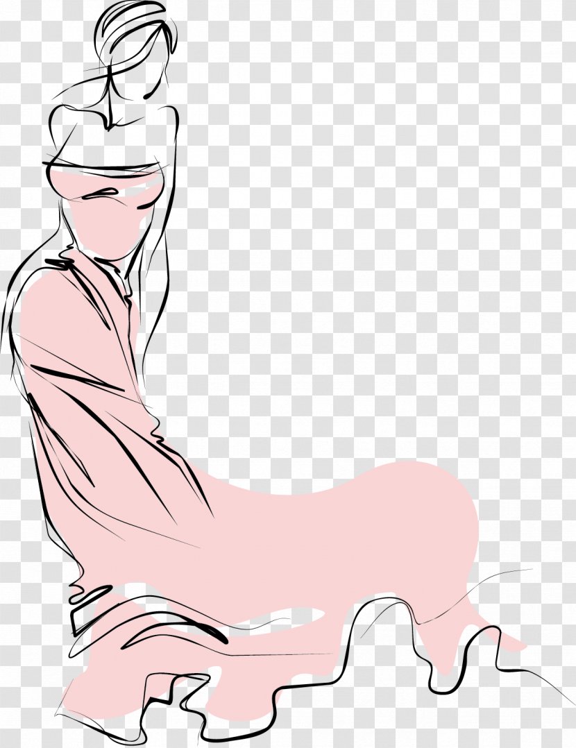 Drawing Woman Stick Figure - Tree - Fashionable Dress Transparent PNG