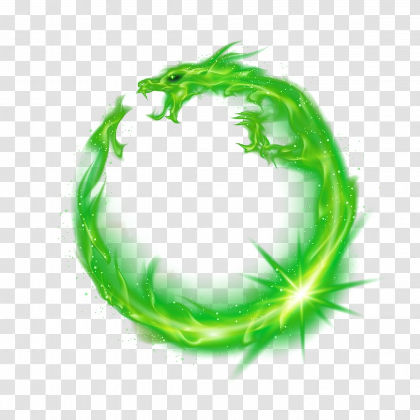 Fire Flame - Green Dragon Transparent PNG