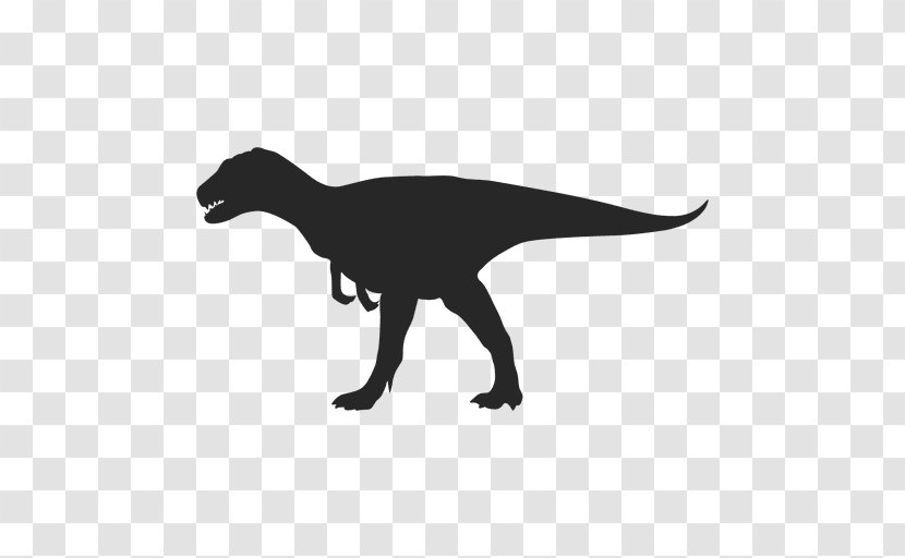 Tyrannosaurus Carnotaurus Velociraptor Silhouette Dinosaur - Black And White - Ballena Transparent PNG