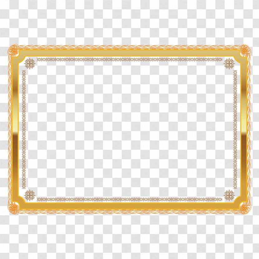 Vector Gold Award-winning Border Decoration - Rgb Color Model - Yellow Transparent PNG