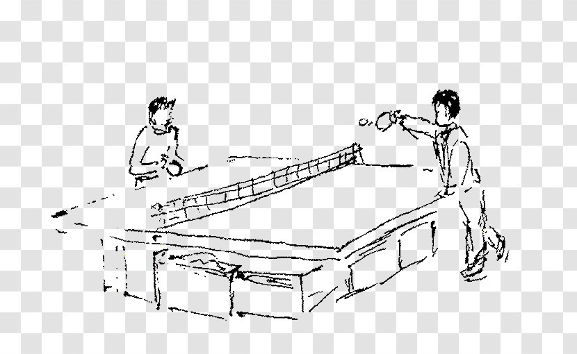 Table Tennis - Hand-painted Lines Transparent PNG