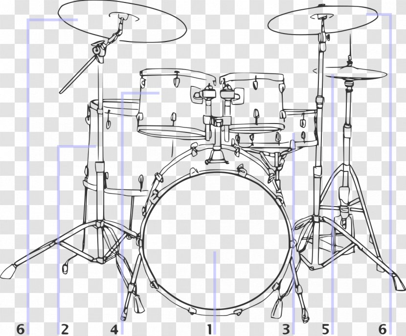 Electronic Drums Musical Instruments Percussion - Line Art - Drum Transparent PNG