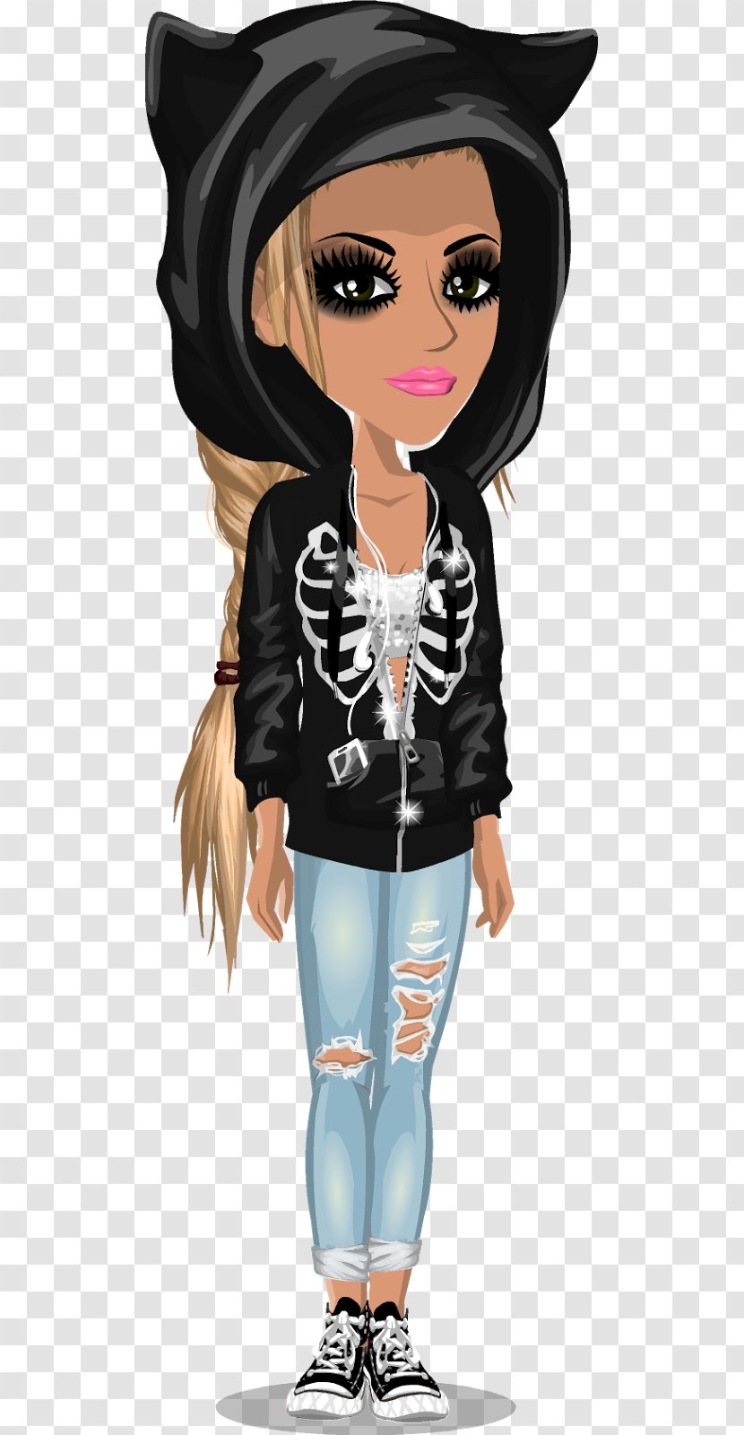 MovieStarPlanet Cartoon Black Hair Character - Heart - Text Bok Transparent PNG