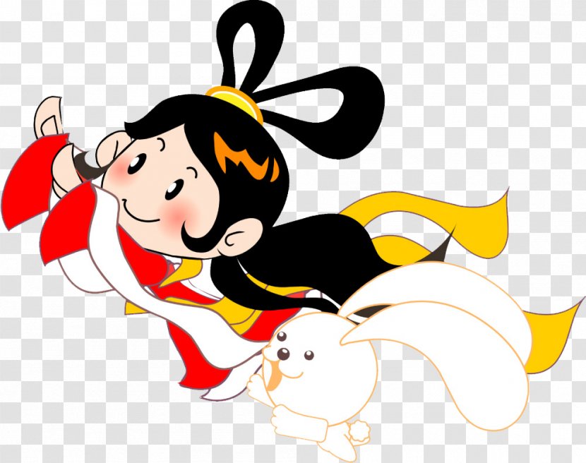 Mid-Autumn Festival Chang'e Mooncake Moon Rabbit - Cartoon - Chang E Transparent PNG