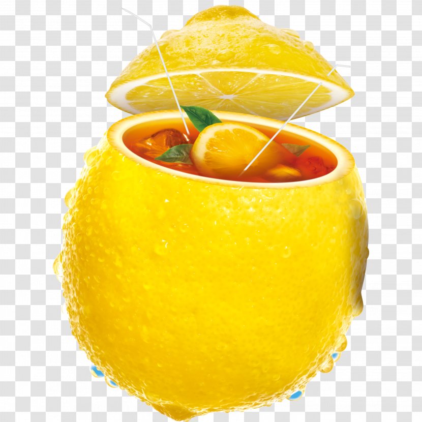 Lemon Tea Drink - Yellow Ad Transparent PNG