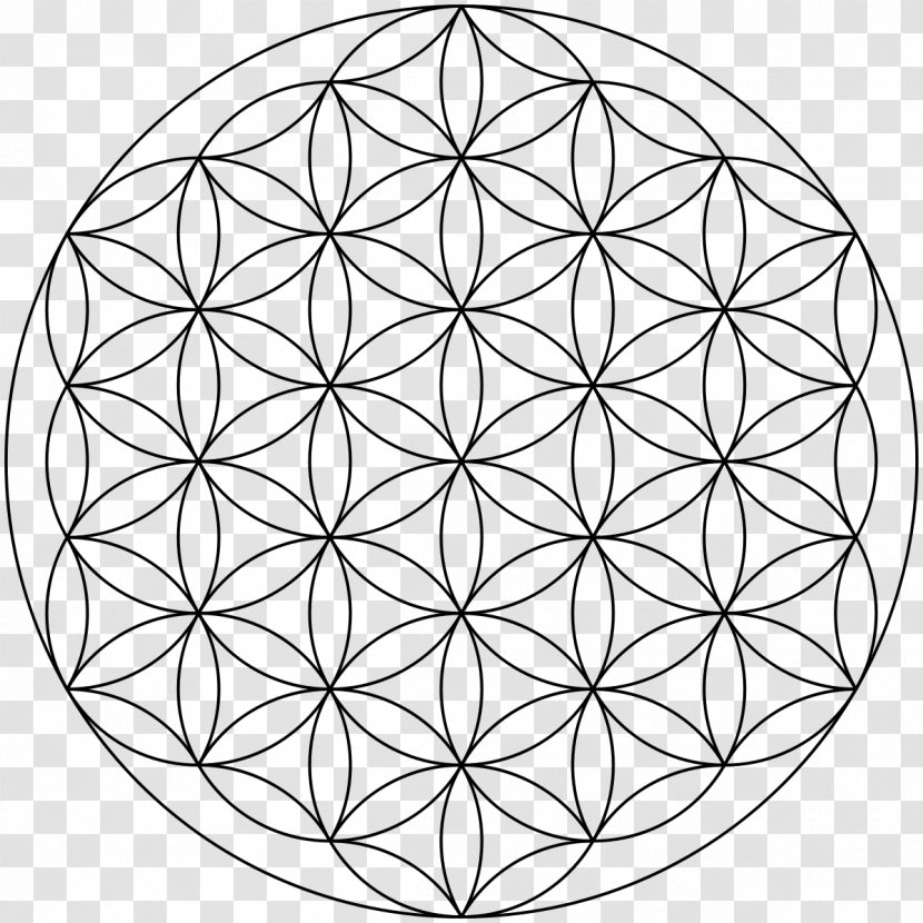 Overlapping Circles Grid Sacred Geometry Symbol - Monochrome Photography - Compas Transparent PNG