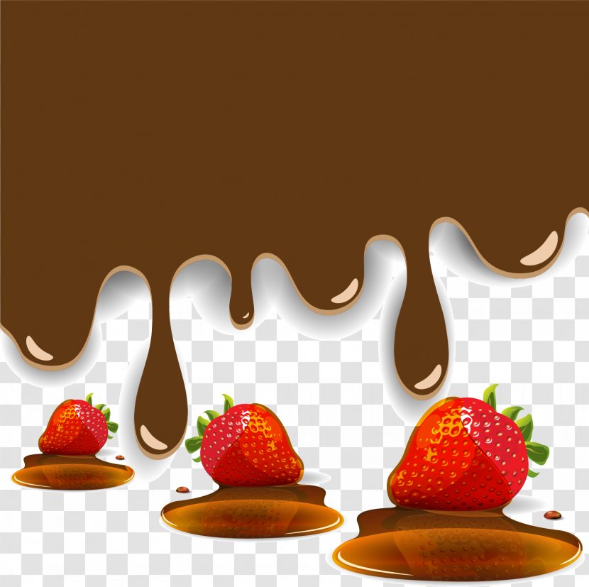 Strawberry Euclidean Vector Aedmaasikas - And Chocolate - Painted Transparent PNG