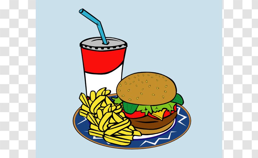 Hamburger Milkshake French Fries Fast Food Veggie Burger - Waterslide Clipart Transparent PNG