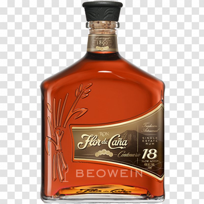 Rum Distilled Beverage Wine Flor De Caña Whiskey - Oak - 18 Years Old Transparent PNG