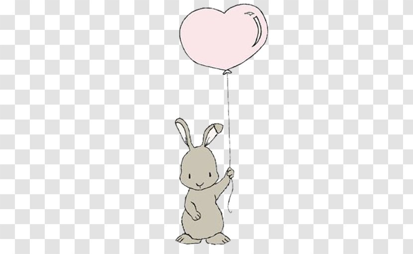 Rabbit Easter Bunny Leporids Balloon - Frame - Holding Balloons Transparent PNG