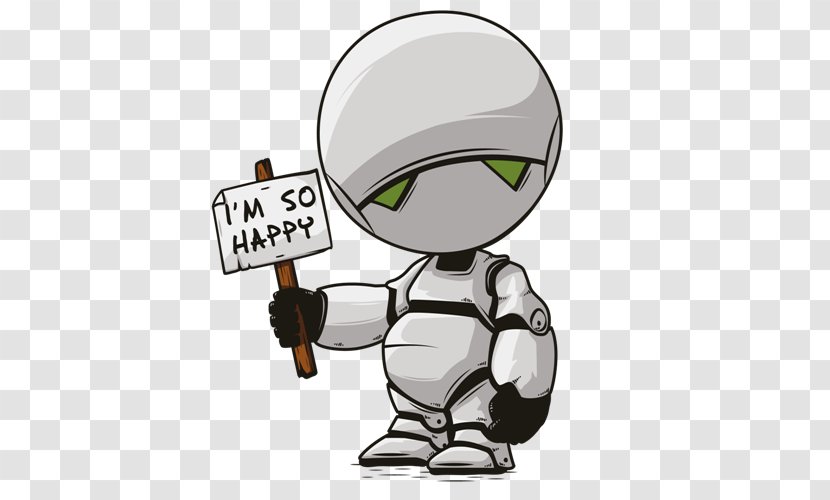 Marvin The Hitchhiker's Guide To Galaxy Robby Robot Paranoid Android - Hitchhiker S Transparent PNG
