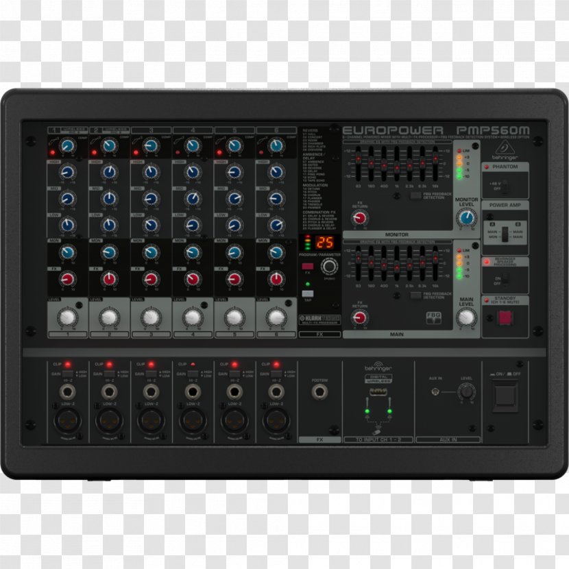 Behringer Europower PMP580S 500-Watt 10-Channel Powered Mixer BEHRINGER PMP1680S Audio Mixers PMP4000 - Electronics - Yamaha Transparent PNG