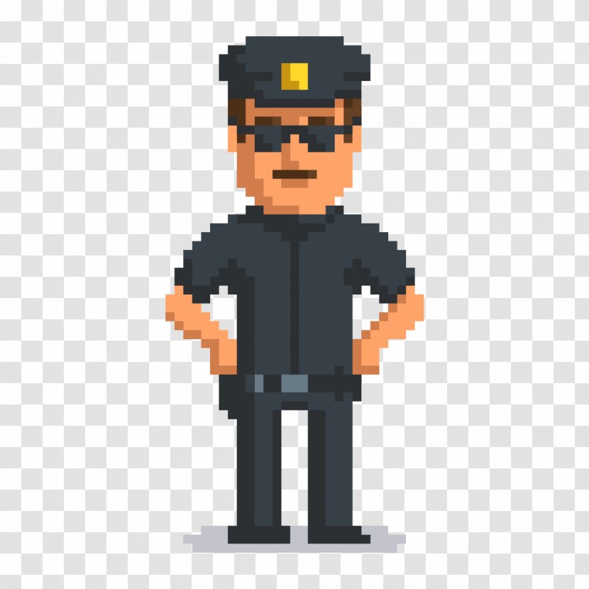 Pixel Art Police Officer - Policeman Transparent PNG