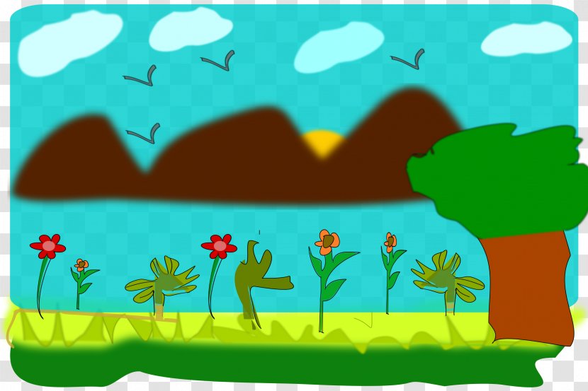Flora Cartoon Ecosystem Clip Art - Area - Scenery Transparent PNG